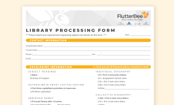 Fillable FlutterBee Library Processing Form