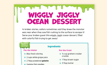 Monster Meals Recipe: Wiggly Jiggly Ocean Dessert