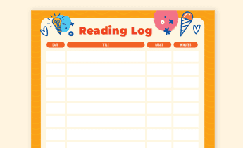 Reading Log for K-3